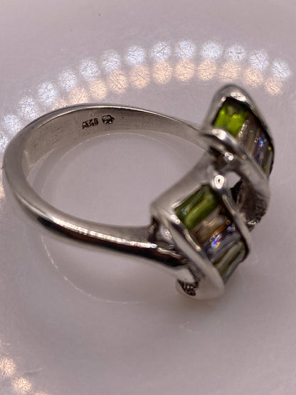 Anillo de Plata Solitario con Circonias Multicolor — Diseño Moderno — foto 5