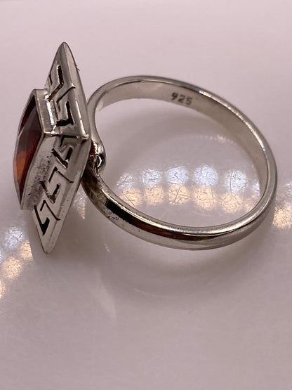 Anillo Prehispánico de Plata .925 con Circonia Roja — Ajustable — foto 5