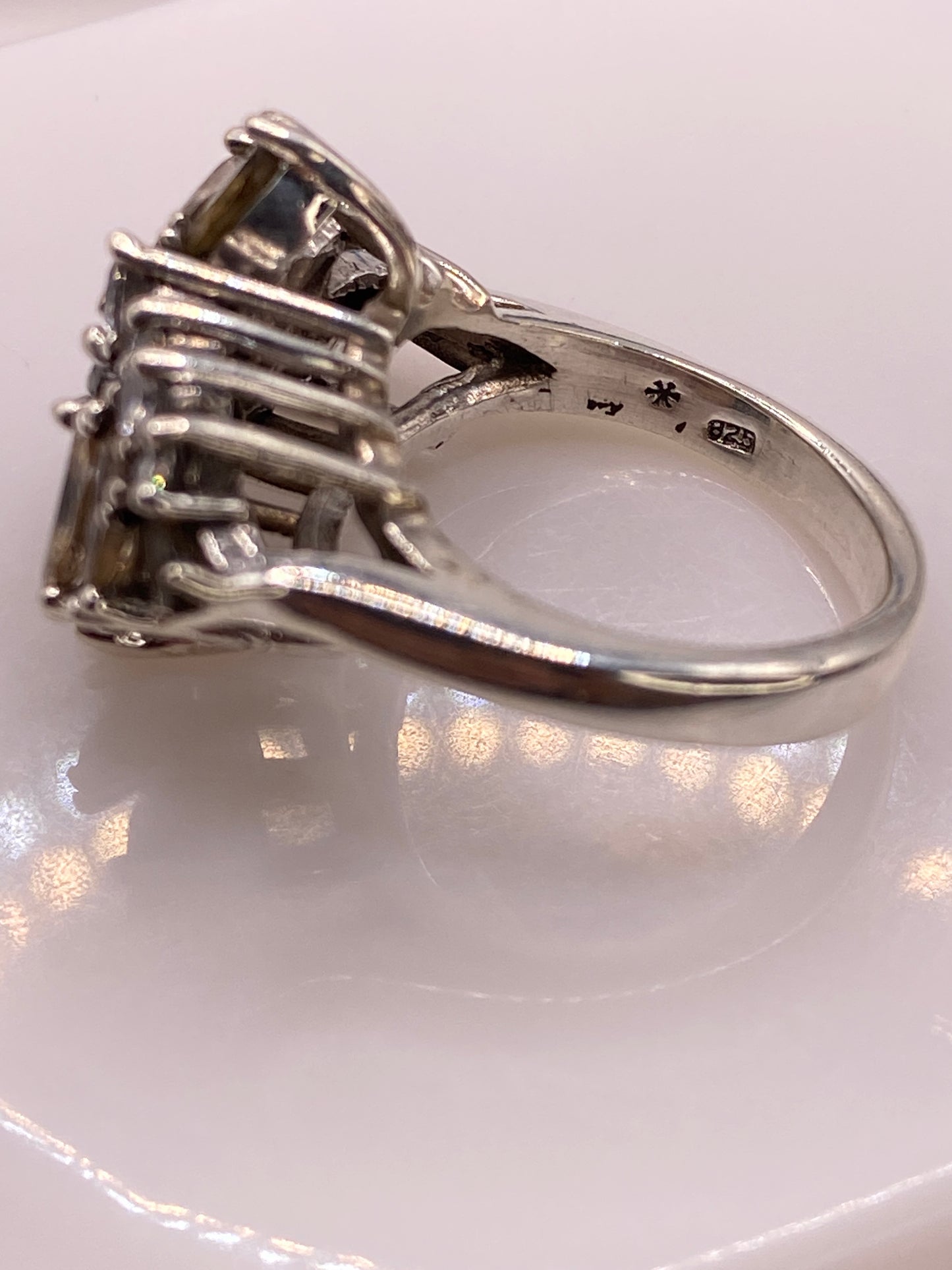 Anillo de Plata Racimo Vintage con Circonias Ahumadas — Coctel Taxco — foto 5