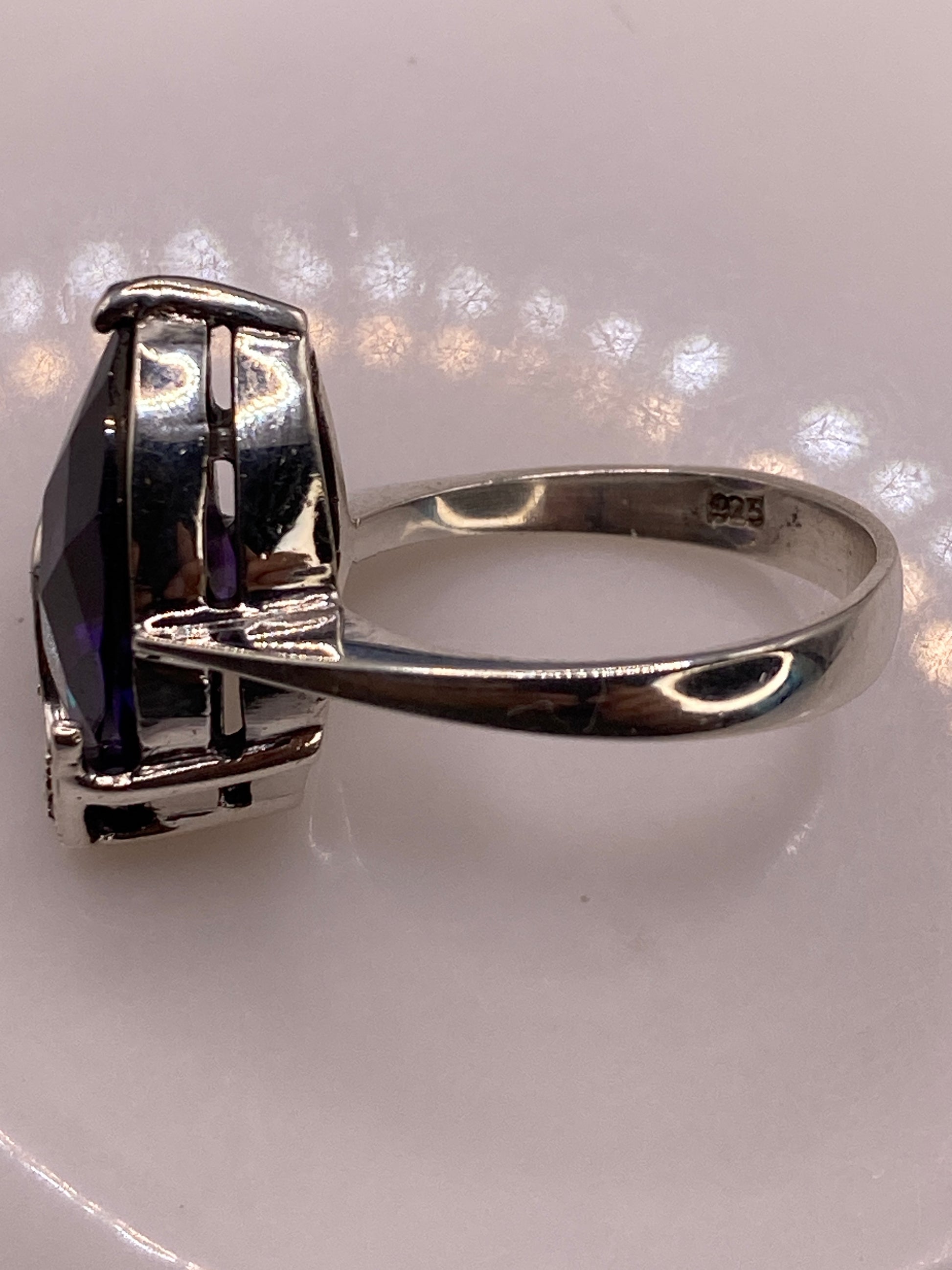 Anillo de Plata Vintage con Circonia Azul Profundo — foto 5
