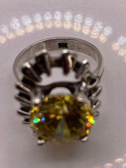 Anillo de Plata Vintage con Circonia Amarilla — Coctel Elegante — foto 5