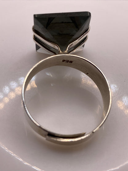 Anillo de Plata Circonia Ahumada Ajustable — Minimalista — foto 5