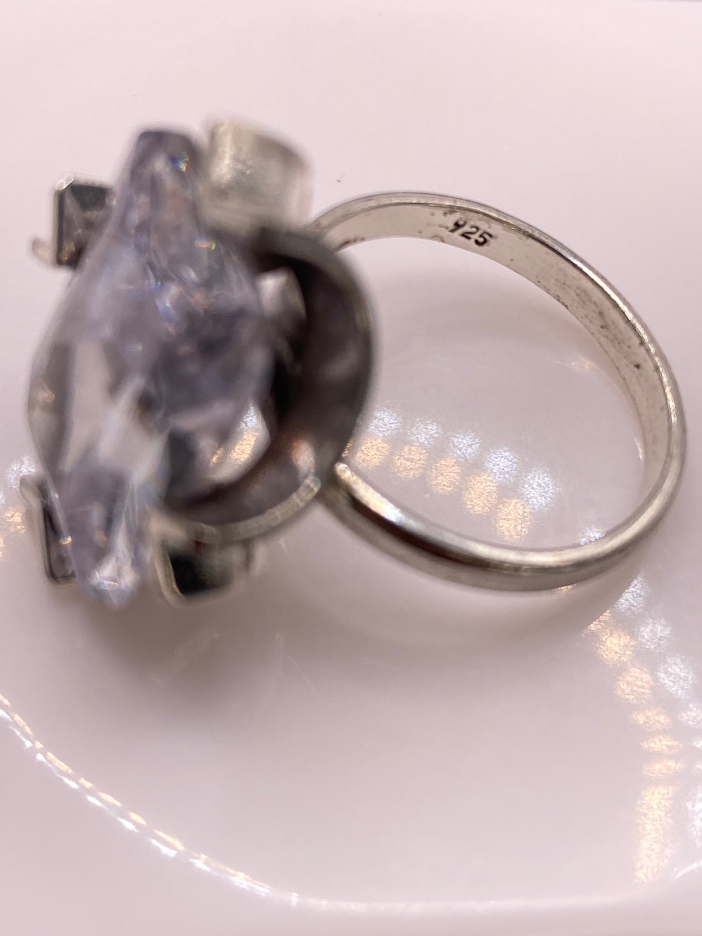 Anillo de Plata Solitario con Circonia Blanca — Ajustable — foto 5