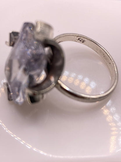 Anillo de Plata Solitario con Circonia Blanca — Ajustable — foto 5
