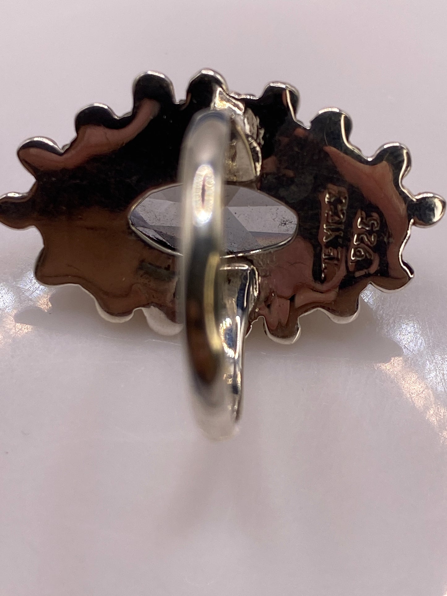 Anillo de Plata Ornamental con Circonia Cristalina — Vintage Statement — foto 5