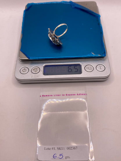 Anillo de Plata Ornamental con Circonia Cristalina — Vintage Statement — foto 6