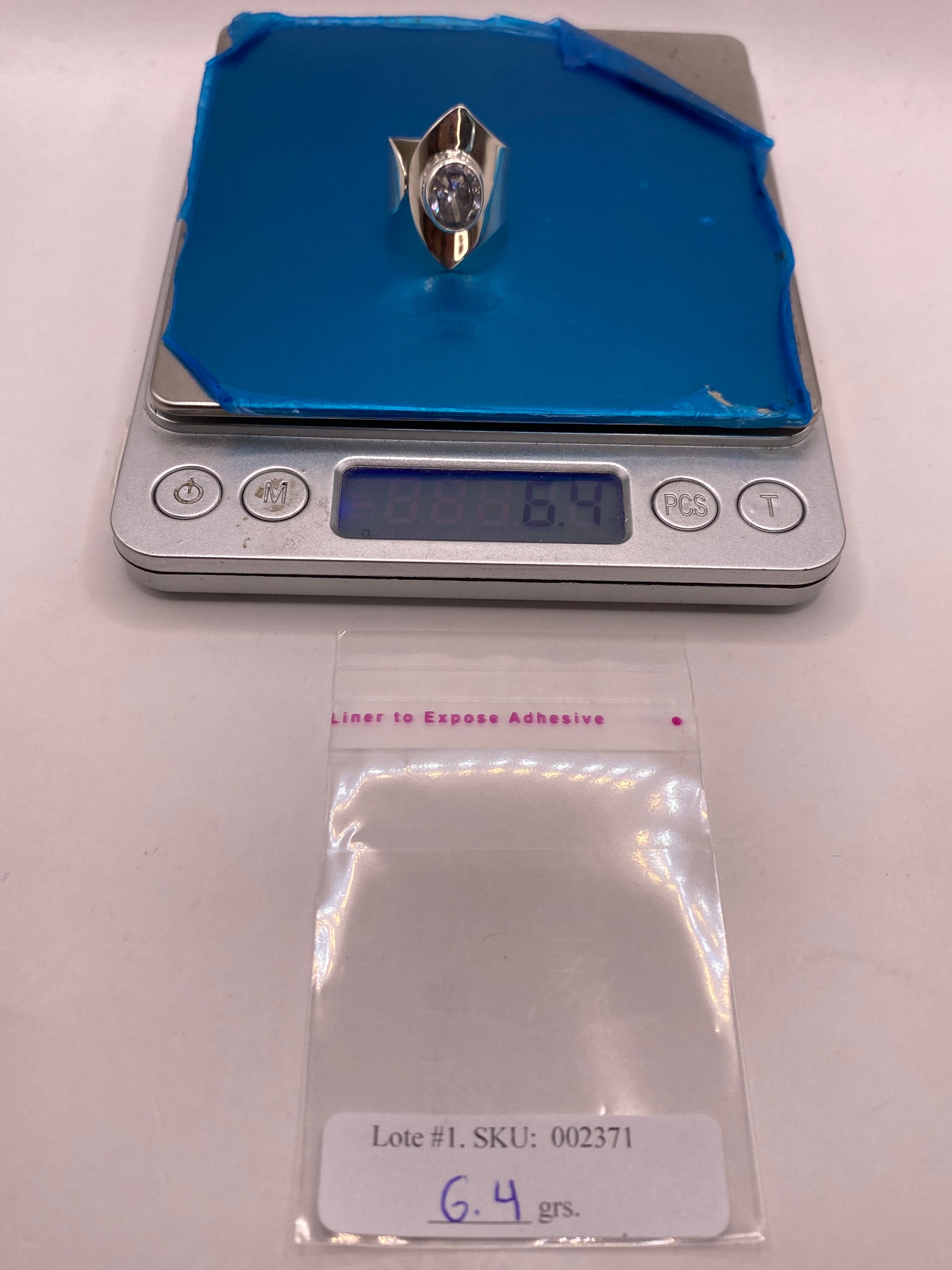 Anillo de Plata Solitario Circonia Cristalina — Ajustable Hecho en Taxco — foto 6
