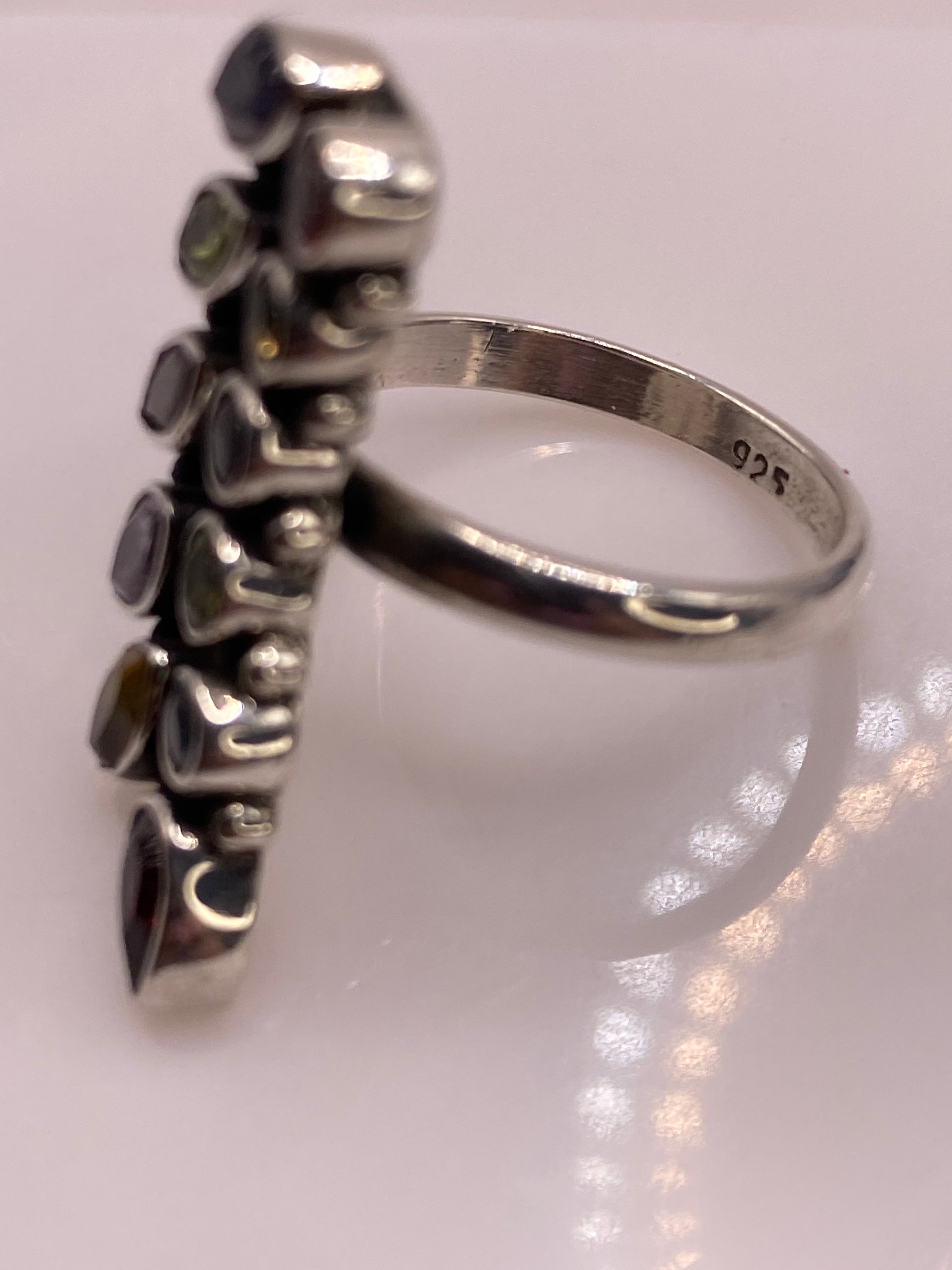 Anillo de Plata Multicolor con Circonias — Diseño Moderno — foto 6