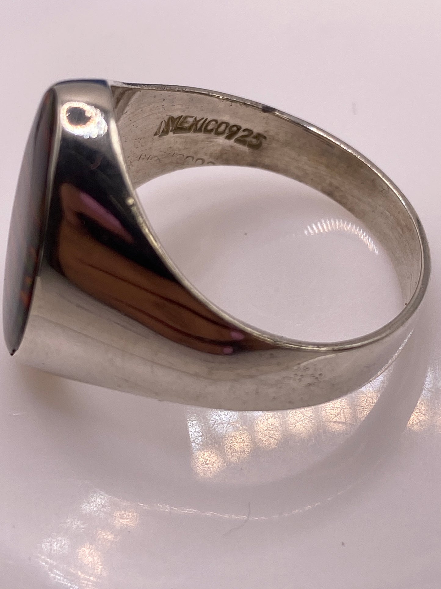 Anillo de Plata Ópalo de Fuego Multicolor — Solitario Taxco — foto 5