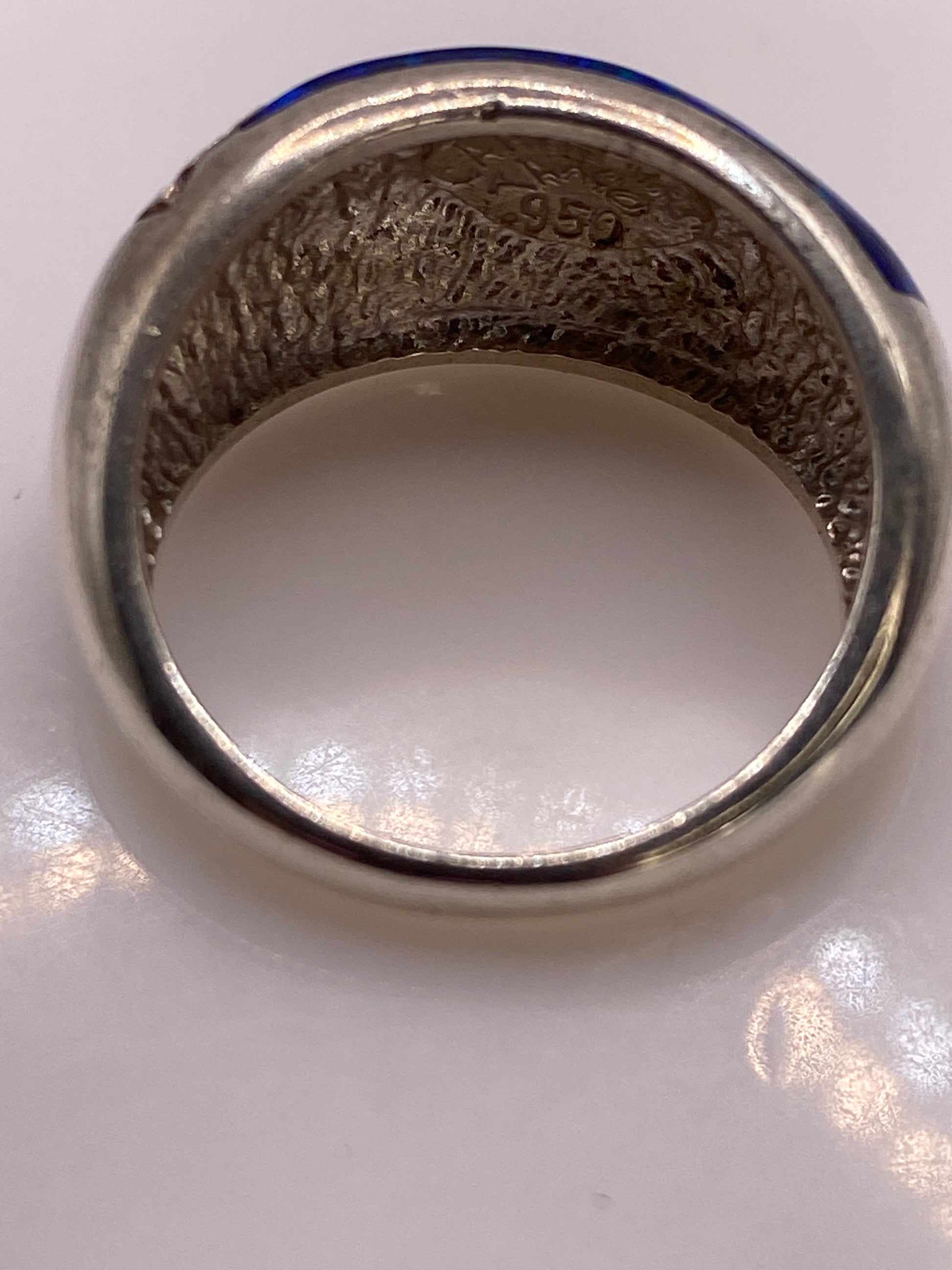 Anillo de Plata Ópalo de Fuego Azul — Diseño Étnico Taxco — foto 5