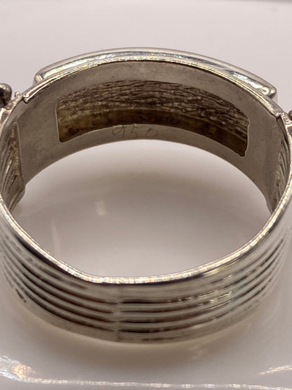 Anillo de Plata .950 con Ópalo de Fuego Multicolor — Solitario Unisex — foto 5
