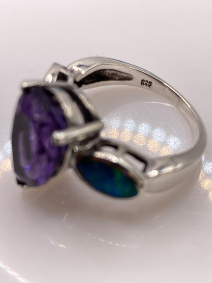 Anillo de Plata Ópalo de Fuego Púrpura — Diseño Artesanal Taxco — foto 5