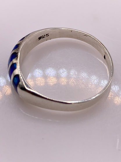 Anillo de Plata Ópalo de Fuego Azul — Minimalista Taxco — foto 5