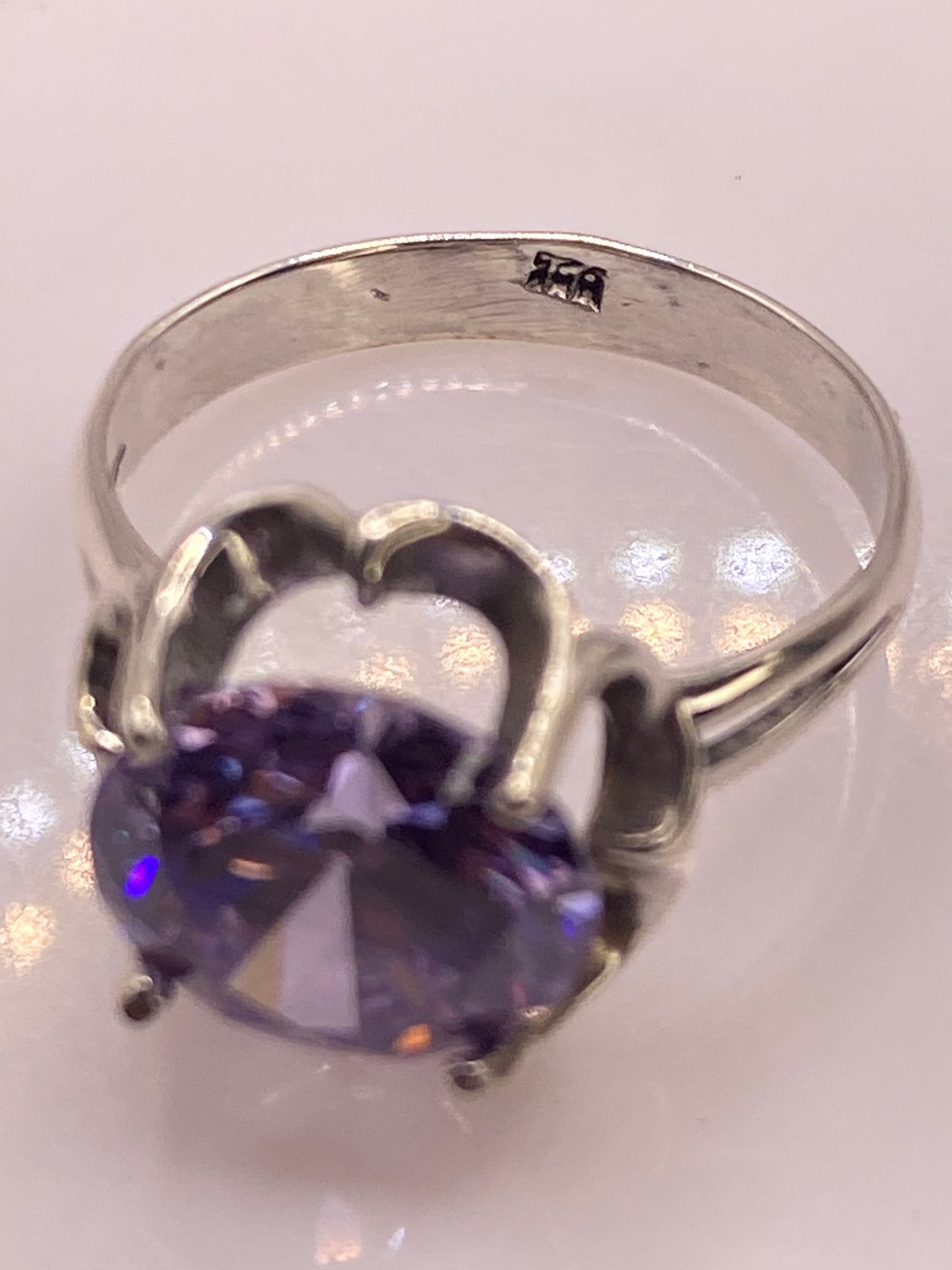Anillo de Plata Solitario Circonia Morada — Elegancia Coctel — foto 5
