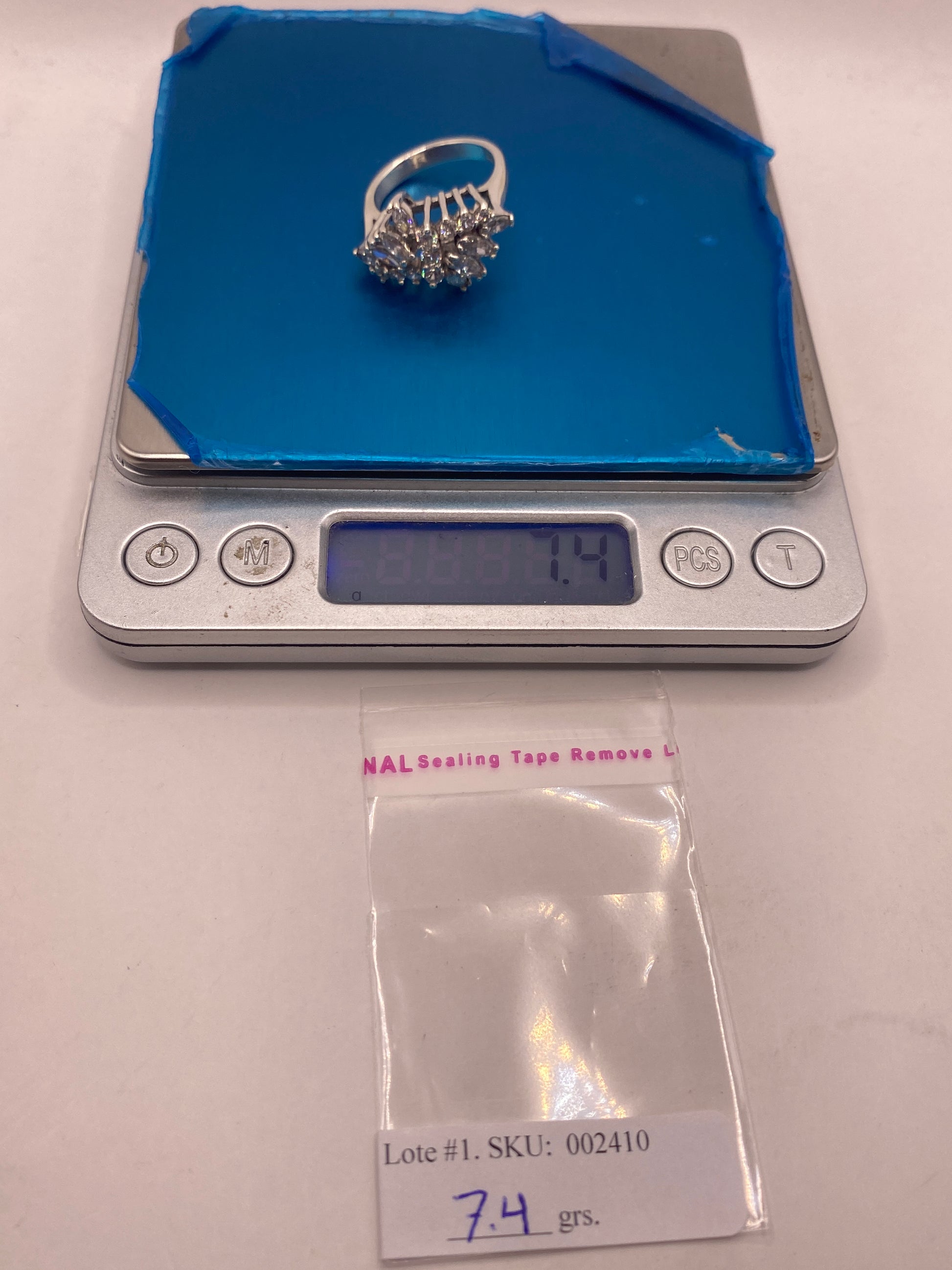 Anillo de Plata .925 Solitario con Circonia Blanca — Coctel Elegante — foto 5