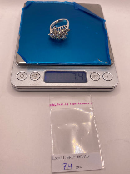 Anillo de Plata .925 Solitario con Circonia Blanca — Coctel Elegante — foto 5