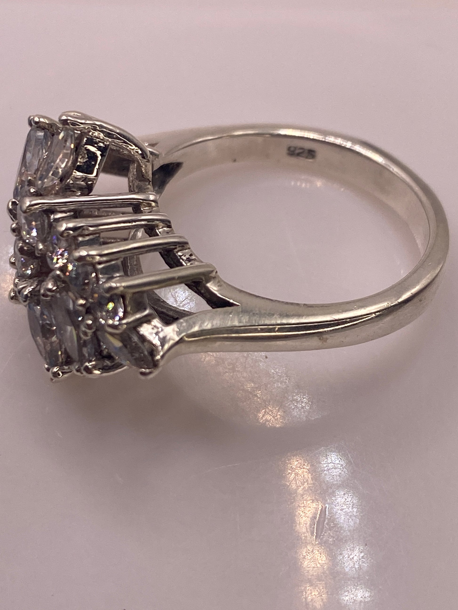 Anillo de Plata .925 Solitario con Circonia Blanca — Coctel Elegante — foto 6