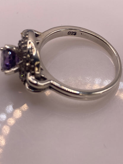 Anillo de Plata Solitario con Circonia Morada — Elegancia de Coctel — foto 5