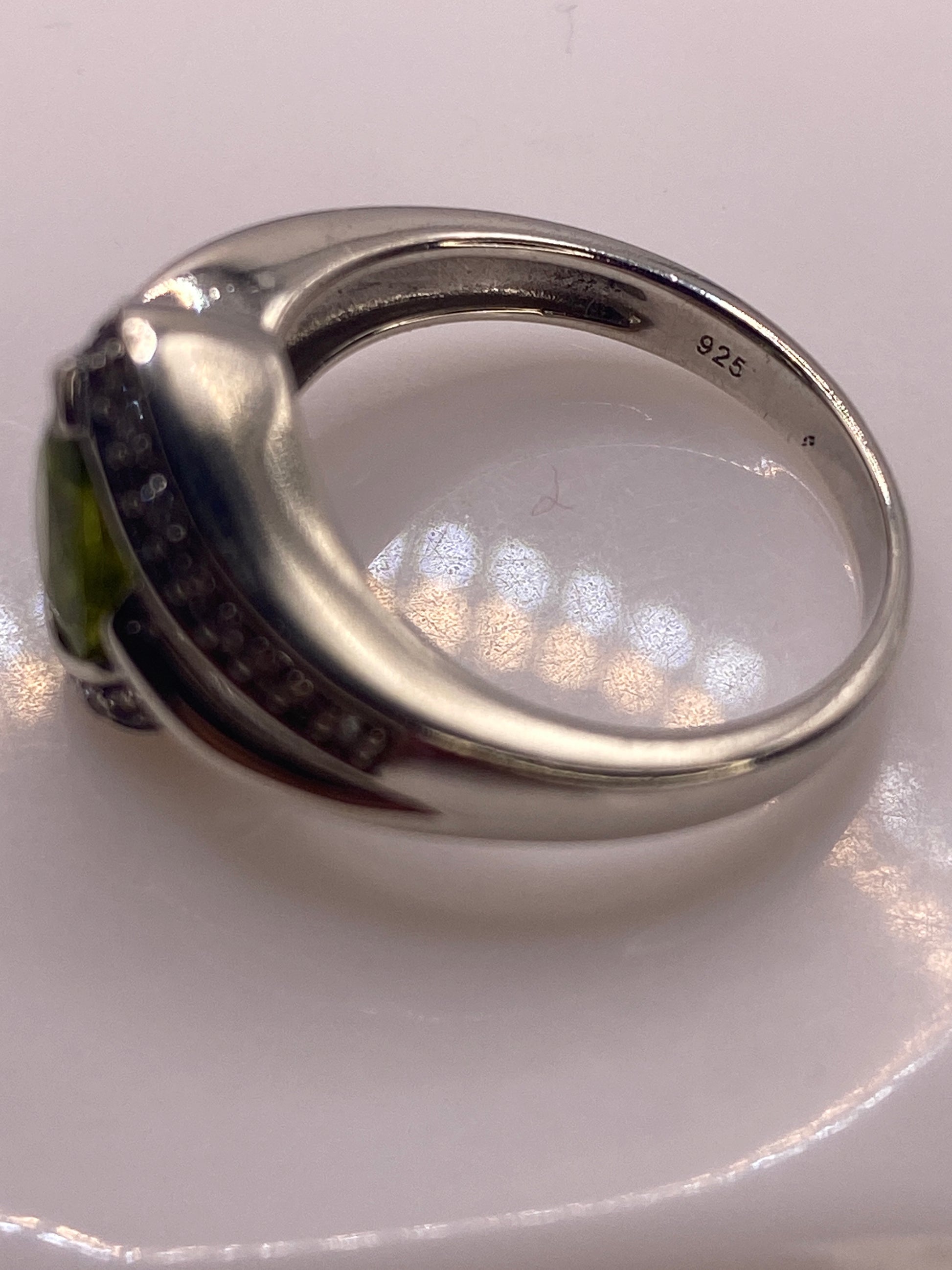Anillo de Plata Solitario con Circonia Verde Limón — foto 5
