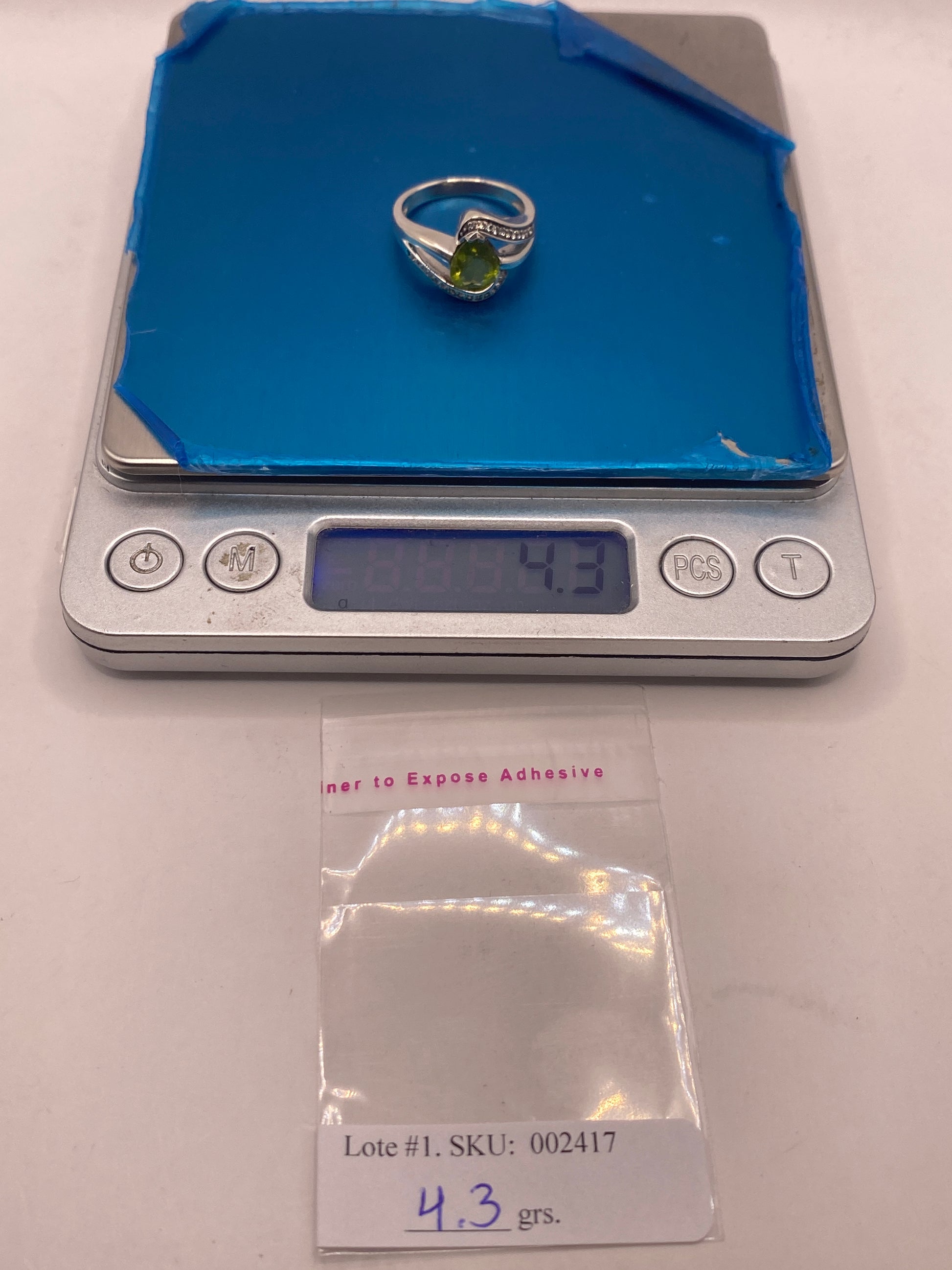 Anillo de Plata Solitario con Circonia Verde Limón — foto 6