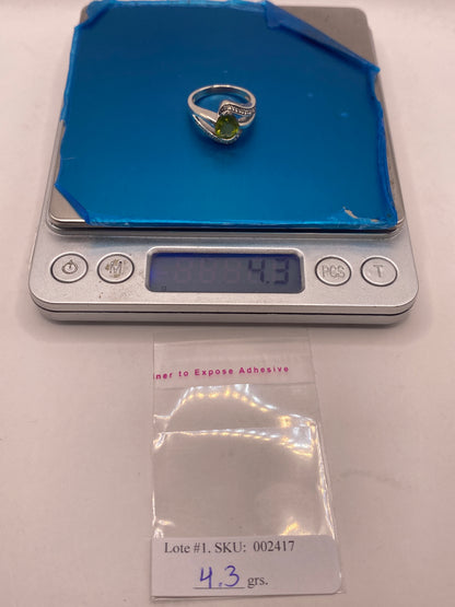 Anillo de Plata Solitario con Circonia Verde Limón — foto 6