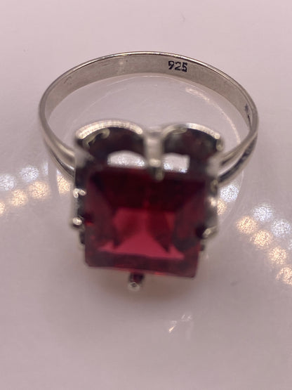 Anillo de Plata Solitario Circonia Roja Fuego — foto 5