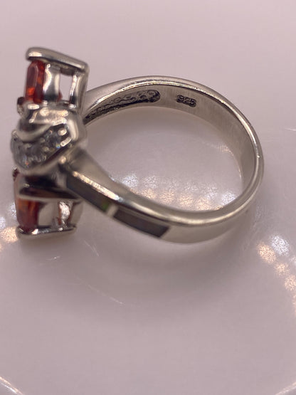 Anillo de Plata Solitario con Circonia Naranja — Cocktail Elegante — foto 5
