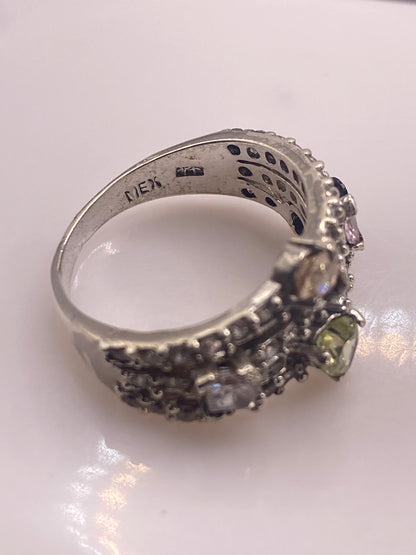 Anillo de Plata Multicolor con Circonias — Coctel Brillante — foto 5