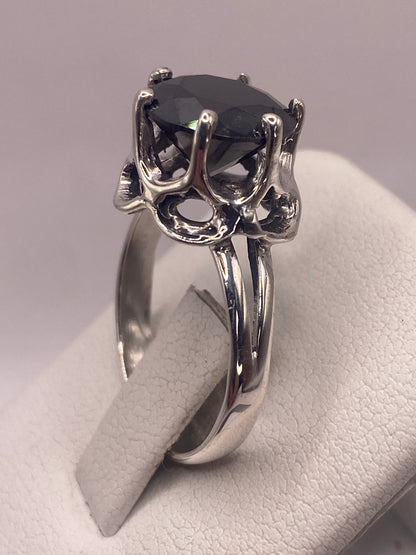 Circonia negra de 10 mm con fuego y brillo diamantado en plata .925
