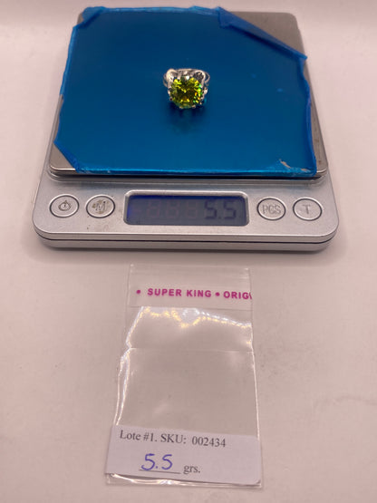 Anillo de Plata Solitario con Circonia Verde Limón — Coctel Brillante — foto 6