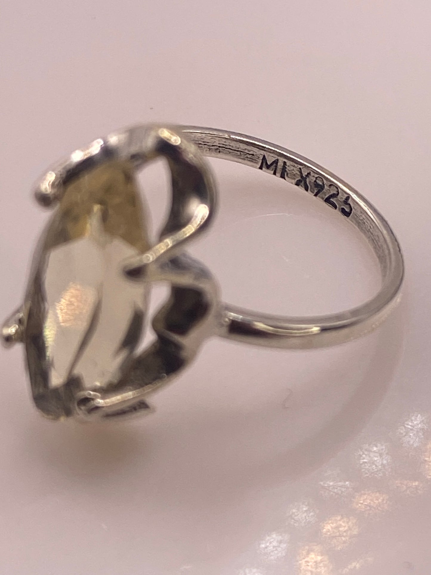 Anillo Solitario de Plata Circonia Amarilla — Talla 4 — foto 5