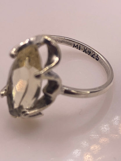 Anillo Solitario de Plata Circonia Amarilla — Talla 4 — foto 5