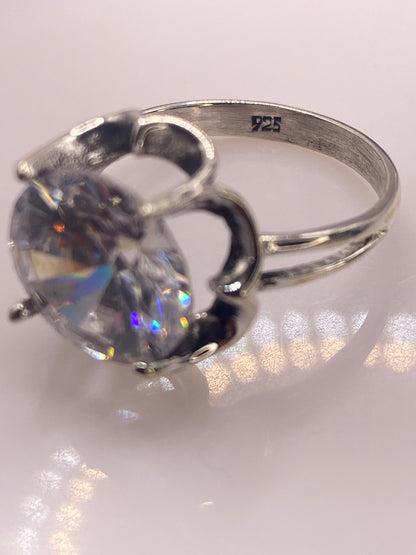 Anillo de Plata Solitario con Circonia Blanca — Coctel Elegante — foto 5