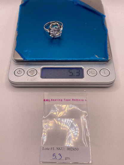Anillo de Plata Solitario con Circonia Blanca — Coctel Elegante — foto 6