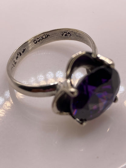 Anillo de Plata Solitario Circonia Morada — Coctel Elegante — foto 5