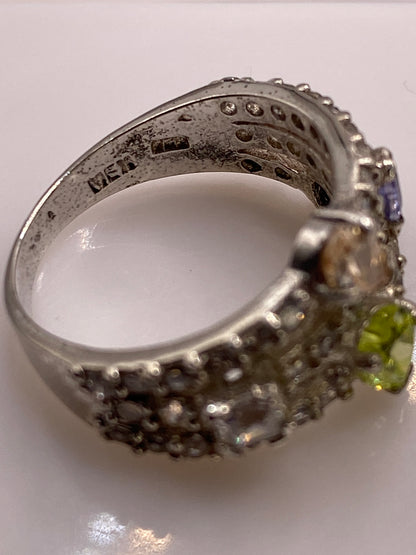 Anillo de Plata Multicolor con Circonias — Coctel Brillante — foto 5