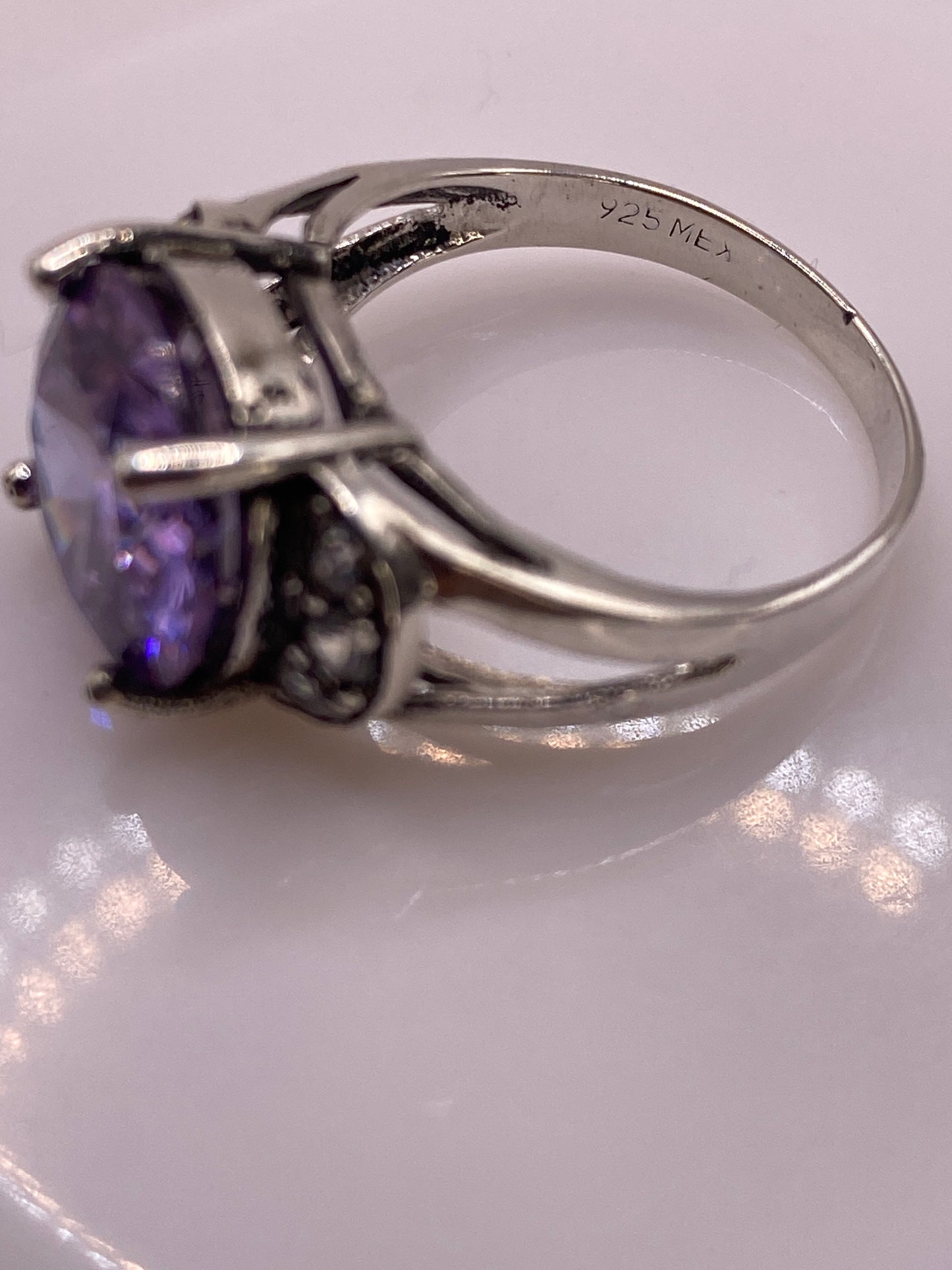 Anillo de Plata con Circonia Morada — Solitario Elegante .925 — foto 5