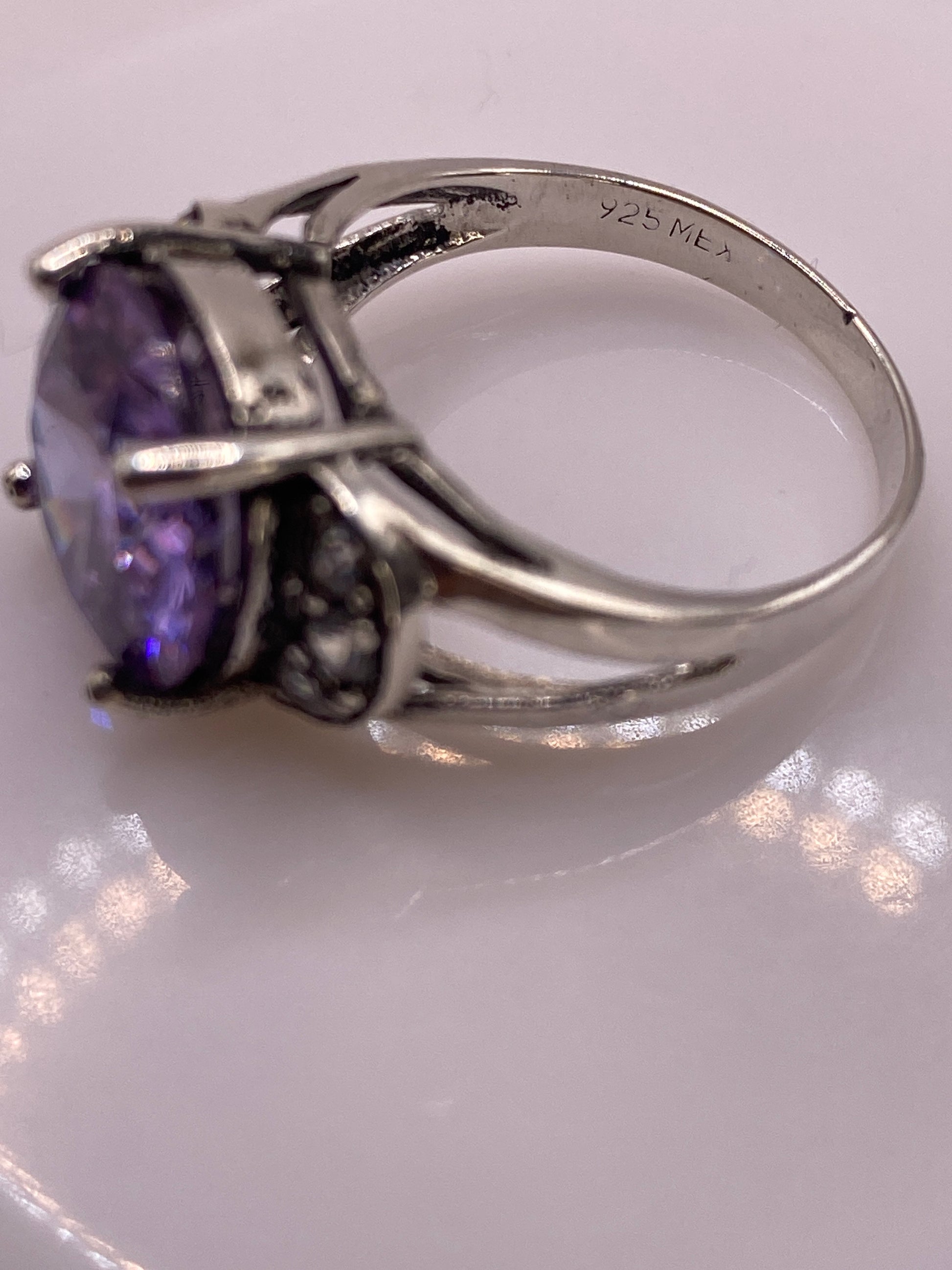 Anillo de Plata con Circonia Morada — Solitario Elegante .925 — foto 5