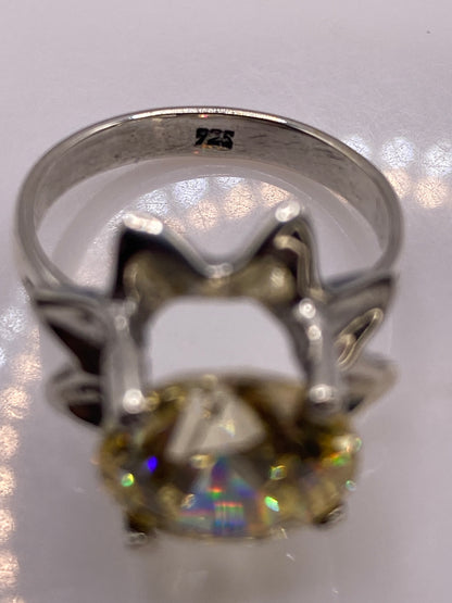 Anillo de Plata Solitario con Circonia Amarilla — Coctel Elegante — foto 5