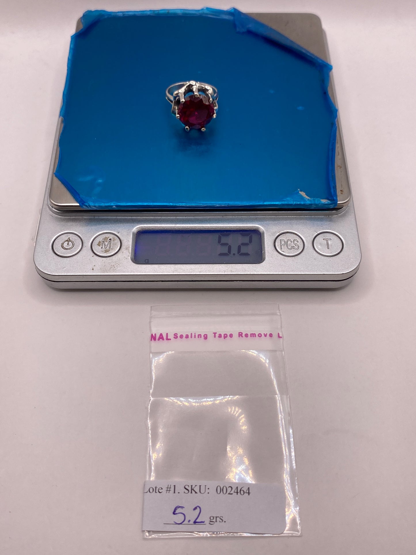 Anillo de Plata Solitario con Circonia Rojo Profundo — foto 6