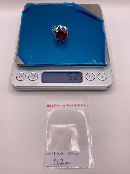 Anillo de Plata Solitario con Circonia Rojo Profundo — foto 6