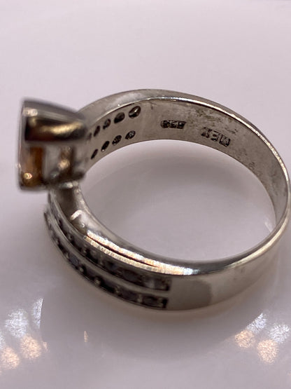Anillo Solitario de Plata con Circonia Café Champagne — foto 5