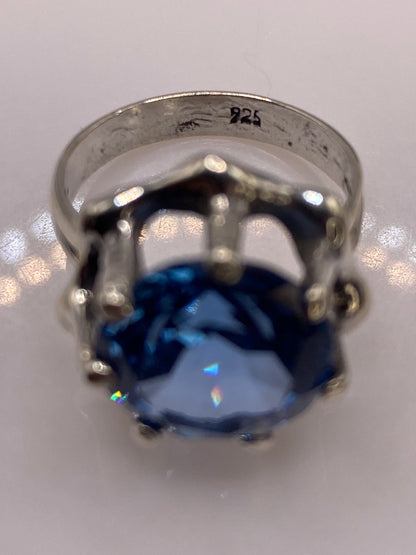 Anillo de Plata Solitario con Circonia Azul — Elegancia Cocktail — foto 5