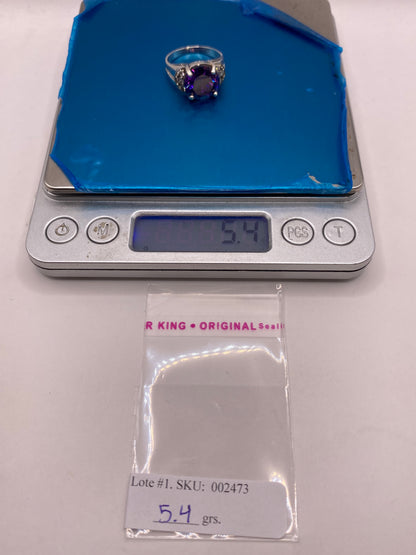Anillo de Plata Solitario con Circonia Morada — Coctel Elegante — foto 6