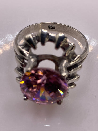 Anillo de Plata Solitario Circonia Rosa — Coctel Brillante — foto 5