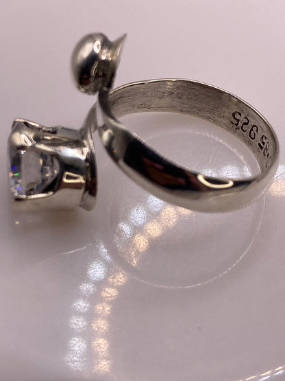 Anillo de Plata con Circonia Blanca — Solitario Ajustable — foto 5
