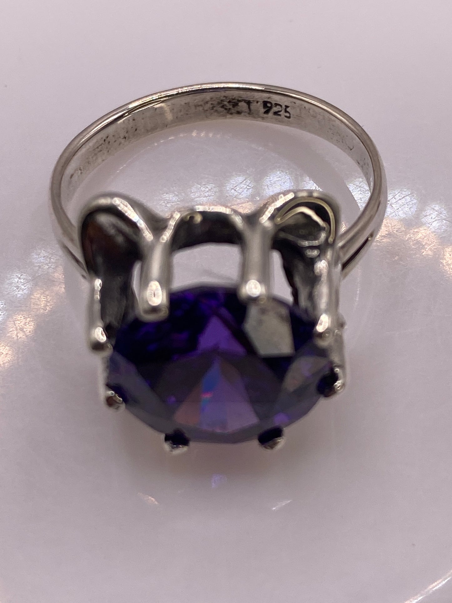 Anillo de Plata Circonia Morada — Coctel Elegante — foto 5