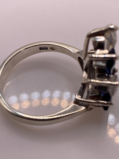 Anillo de Plata Circonia Azul Baguette — Geométrico Moderno — foto 5