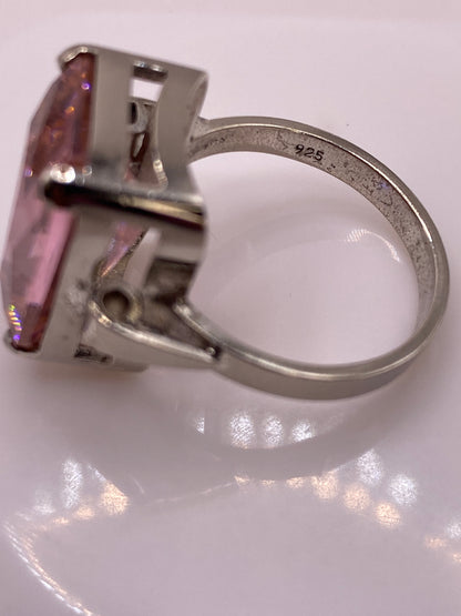 Anillo de Plata Solitario Circonia Rosa — Coctel Elegante — foto 5