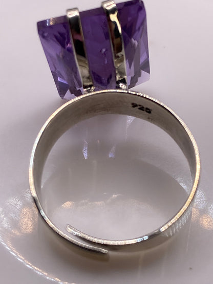 Anillo de Plata Circonia Morada Facetada — Ajustable — foto 5